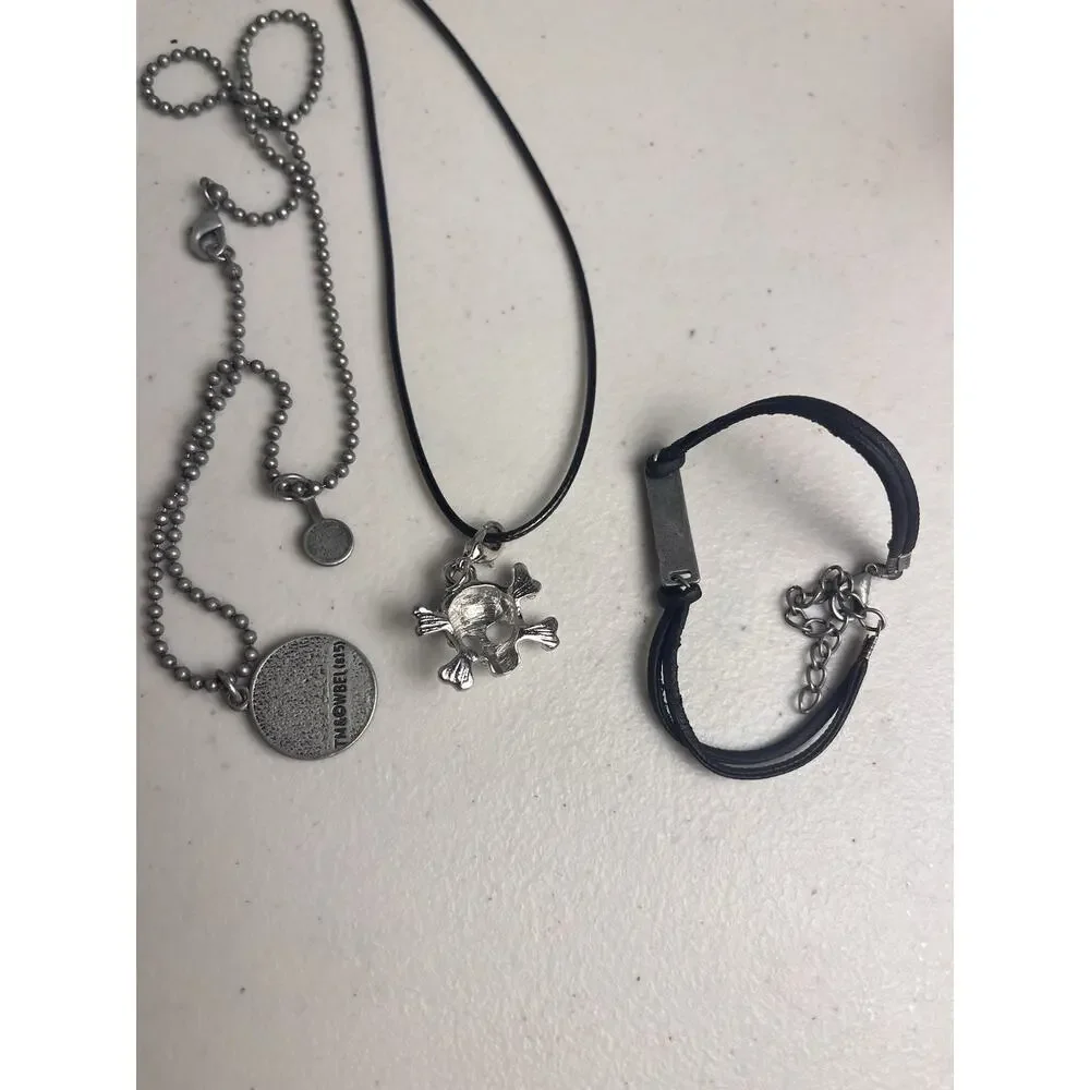 Halloween Glow In The Dark Skeleton Earrings Spooky Necklaces Bracelet Set Lot